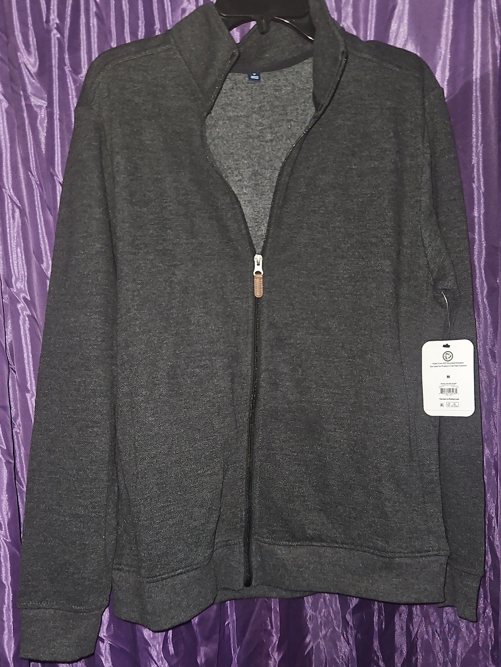 George Men's Charcoal Full-Zip Sweater Jacket